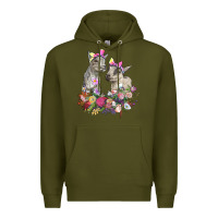 Army Green floral baby goats Premium Hoodie - RanaPortraitStore