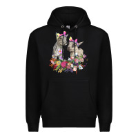 Black floral baby goats Premium Hoodie - RanaPortraitStore