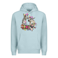 Blue Mist floral baby goats Premium Hoodie - RanaPortraitStore
