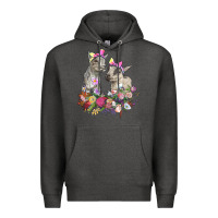 Charcoal Heather floral baby goats Premium Hoodie - RanaPortraitStore