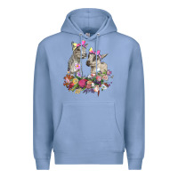 Colony Blue floral baby goats Premium Hoodie - RanaPortraitStore