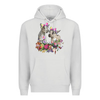 Dove Grey floral baby goats Premium Hoodie - RanaPortraitStore