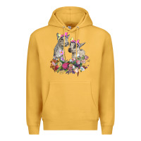 Mustard floral baby goats Premium Hoodie - RanaPortraitStore