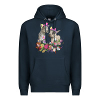 Navy floral baby goats Premium Hoodie - RanaPortraitStore