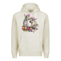 Oatmeal Heather floral baby goats Premium Hoodie - RanaPortraitStore