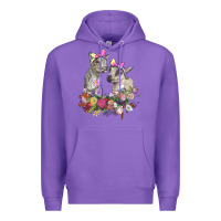 Purple floral baby goats Premium Hoodie - RanaPortraitStore