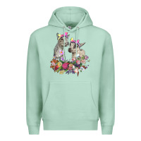 Seafoam floral baby goats Premium Hoodie - RanaPortraitStore
