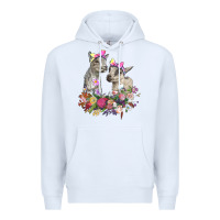 White floral baby goats Premium Hoodie - RanaPortraitStore