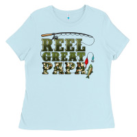 Baby Blue reel great papa Ladies Tee - Artiststas