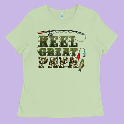 Reel Great Papa Ladies Tee Designed By Artiststas