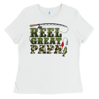 White reel great papa Ladies Tee - Artiststas