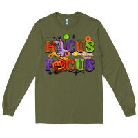 Army Green hocus focus halloween teacher Long Sleeve Tee - BarkalooDesign