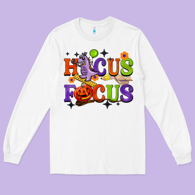 Hocus Focus Halloween Teacher Long Sleeve Tee Designed By Barkaloodesign