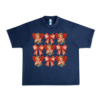 Navy Valentines Eros and bow Urban Heavy Tee - CowhideDigitalArt