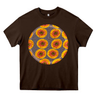 Chocolate Brown african fabric pattern round earrings 4 Heavy Core Tee - BundleAndBundleShop