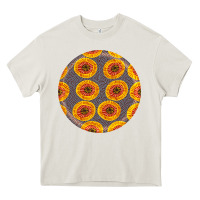 African Fabric Pattern Round Earrings 4 Heavy Core Tee | Teevron