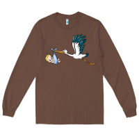 Chestnut stork with baby boy Long Sleeve Tee - BarkalooDesign