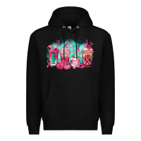 Black breast cancer  coffee cups Premium Hoodie - AdoDesignShop
