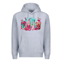 Heather Grey breast cancer  coffee cups Premium Hoodie - AdoDesignShop
