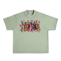 Oil Green Xox Football Urban Heavy Tee - CowhideDigitalArt