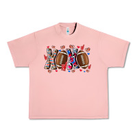 Salmon Xox Football Urban Heavy Tee - CowhideDigitalArt