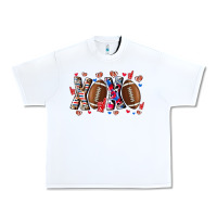 White Xox Football Urban Heavy Tee - CowhideDigitalArt