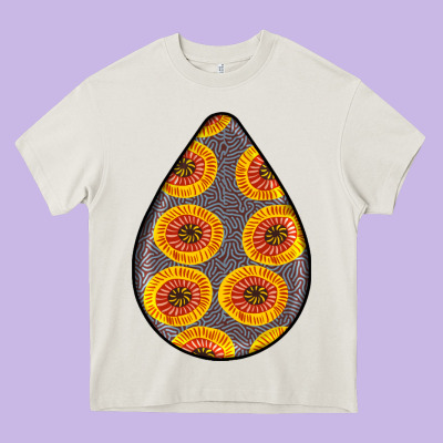 African Fabric Pattern Teardrop Earrings 5 Heavy Core Tee Designed By Bundleandbundleshop