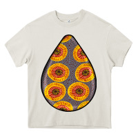 Cream african fabric pattern teardrop earrings 5 Heavy Core Tee - BundleAndBundleShop