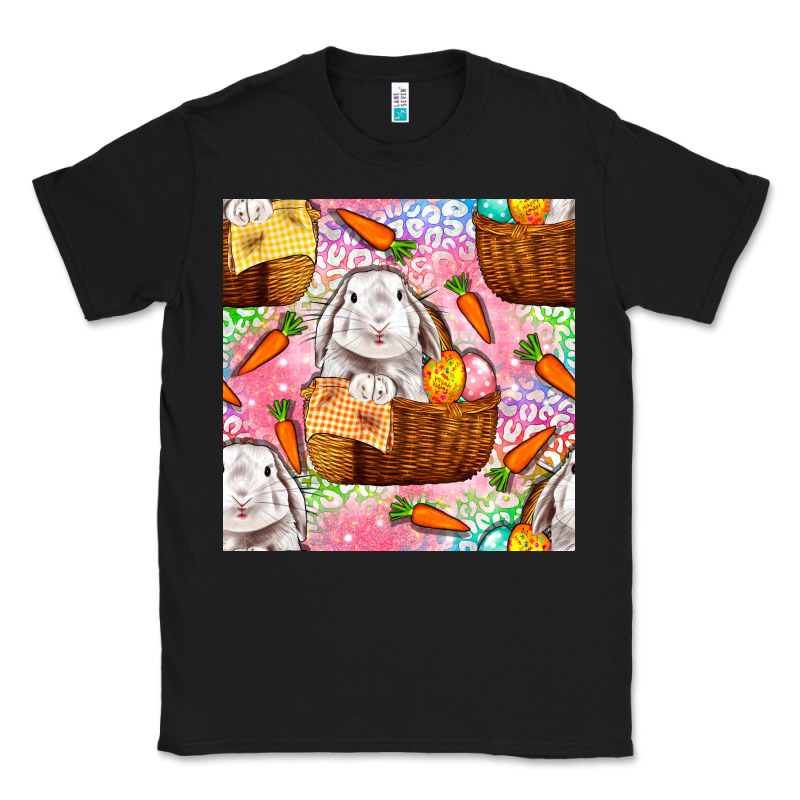 Easter Bunny With Hamper Seamless Pattern Classic Tee by BundleAndBundleShop | Teevron
