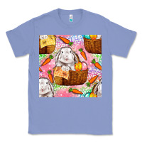 Colony Blue Easter Bunny With Hamper Seamless Pattern Classic Tee - BundleAndBundleShop