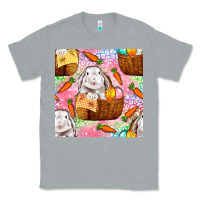 Heather Grey Easter Bunny With Hamper Seamless Pattern Classic Tee - BundleAndBundleShop