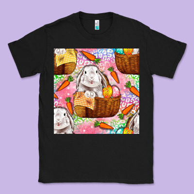 Easter Bunny With Hamper Seamless Pattern Classic Tee Designed By Bundleandbundleshop