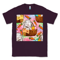 Plum Easter Bunny With Hamper Seamless Pattern Classic Tee - BundleAndBundleShop