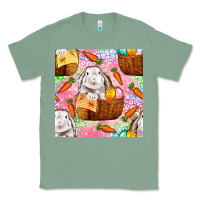 Sage Easter Bunny With Hamper Seamless Pattern Classic Tee - BundleAndBundleShop