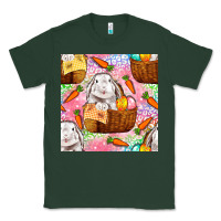 Sports Green Easter Bunny With Hamper Seamless Pattern Classic Tee - BundleAndBundleShop