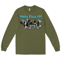 Army Green holy cow i'm one Long Sleeve Tee - BarkalooDesign