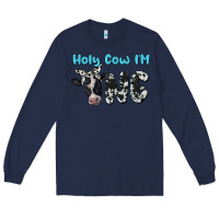 Navy holy cow i'm one Long Sleeve Tee - BarkalooDesign