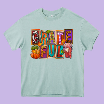 Grateful Thanksgiving Heavy Core Tee Designed By Fadigitalartstudio