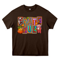 Chocolate Brown grateful thanksgiving Heavy Core Tee - FaDigitalArtStudio