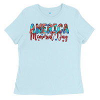 Baby Blue america memorial day Ladies Tee - Artiststas