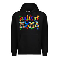 Black autism mama Premium Hoodie - AdoDesignShop
