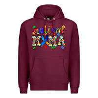 Burgundy autism mama Premium Hoodie - AdoDesignShop