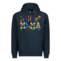 Navy autism mama Premium Hoodie - AdoDesignShop