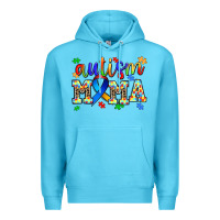 Ocean Blue autism mama Premium Hoodie - AdoDesignShop