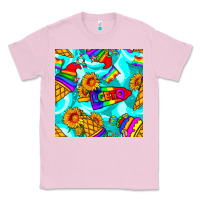 Bubblegum Pink Pride lgbtq ice cream and sunflowers seamless Classic Tee - BundleAndBundleShop