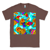 Chestnut Pride lgbtq ice cream and sunflowers seamless Classic Tee - BundleAndBundleShop