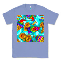 Colony Blue Pride lgbtq ice cream and sunflowers seamless Classic Tee - BundleAndBundleShop