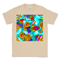Mushroom Pride lgbtq ice cream and sunflowers seamless Classic Tee - BundleAndBundleShop