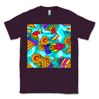 Plum Pride lgbtq ice cream and sunflowers seamless Classic Tee - BundleAndBundleShop