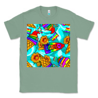 Sage Pride lgbtq ice cream and sunflowers seamless Classic Tee - BundleAndBundleShop